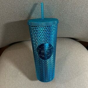 Starbucks 2023  - Studded Blue Chrome 24 oz Venti Tumbler Cold Cup